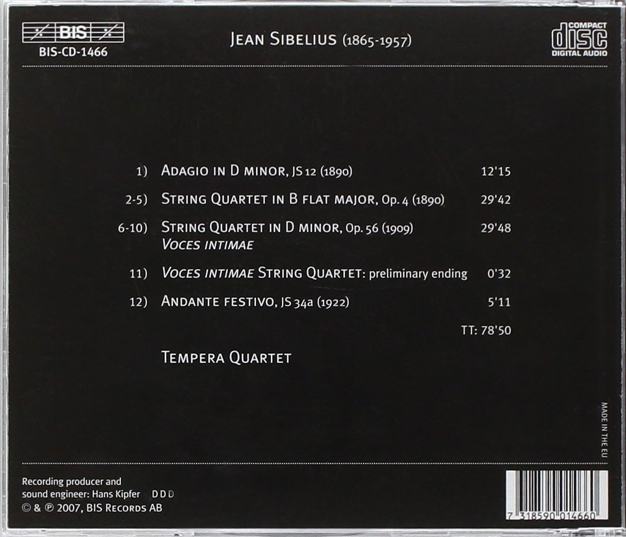 String Quartets 1890 - 1922 (Tempera Quartet)
