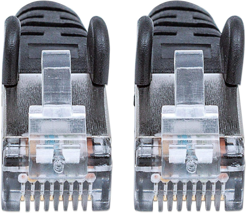 Intellinet Network Patch Cable, Cat6A, Copper, S/FTP, LSOH/LSZH, PVC, Gold Plated Contacts, Snagless, Booted, Polybag, 5 m, Black