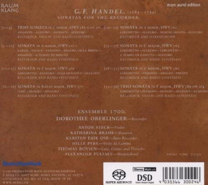 HANDEL:RECORDER SONATAS