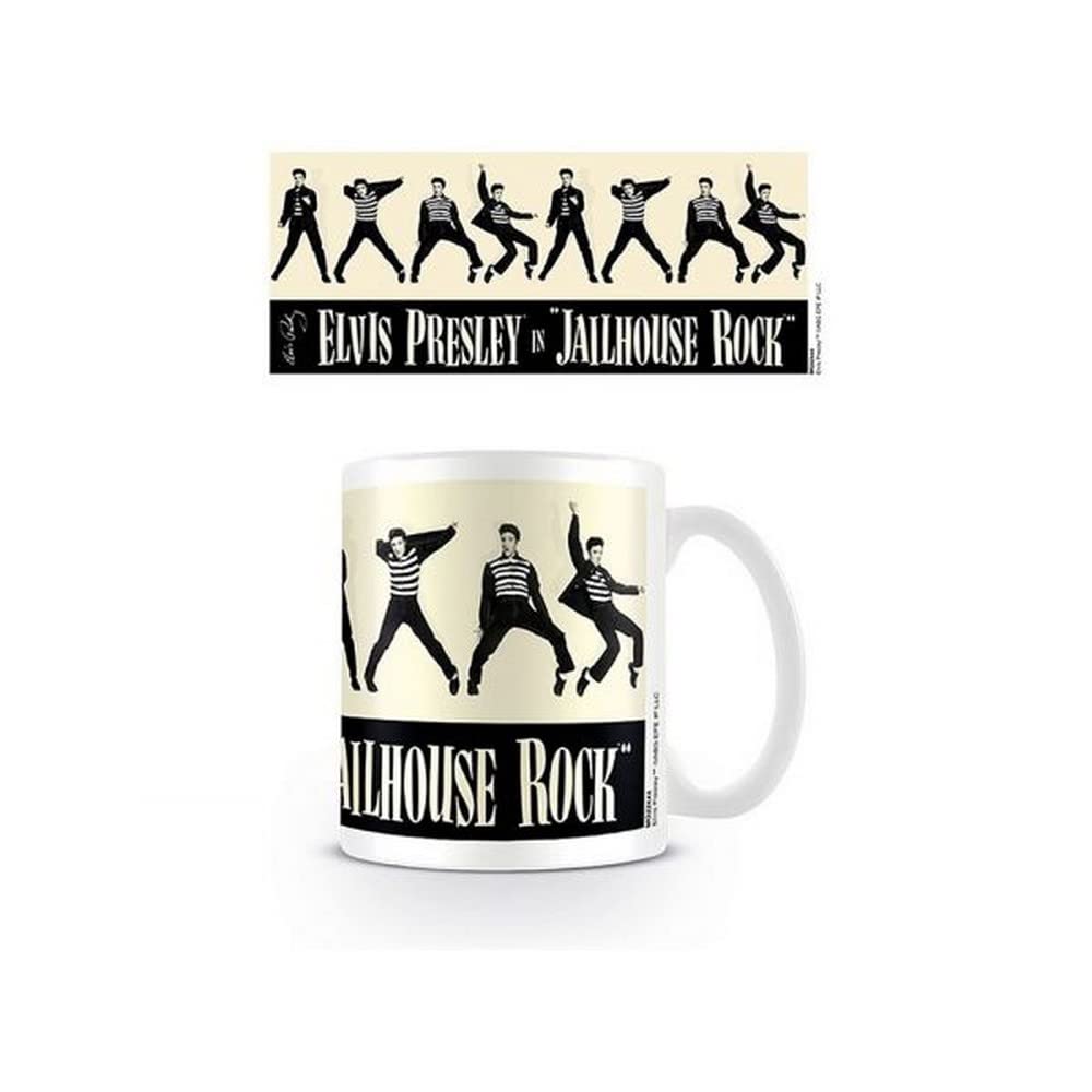 Pyramid International Elvis Presley Mug (Jailhouse Rock Design) 11oz Ceramic Coffee Mug, Cups and Coffee Mugs for Women and Men - Official Merchandise