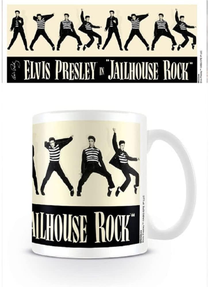 Pyramid International Elvis Presley Mug (Jailhouse Rock Design) 11oz Ceramic Coffee Mug, Cups and Coffee Mugs for Women and Men - Official Merchandise