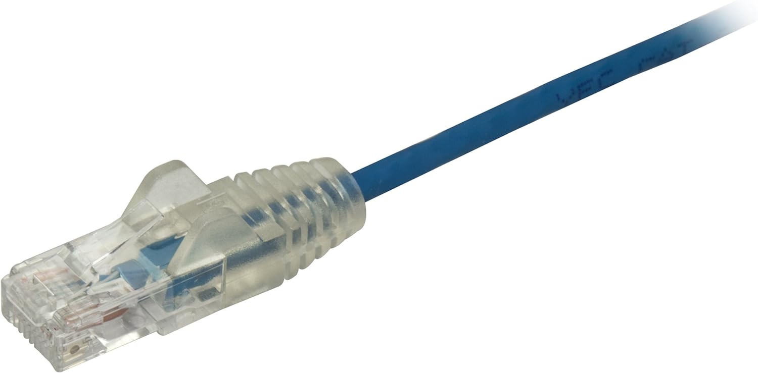 StarTech.com 0.5 m CAT6 Cable - Slim CAT6 Patch Cord - Blue - Snagless RJ45 Connectors - Gigabit Ethernet Cable - 28 AWG (N6PAT50CMBLS
