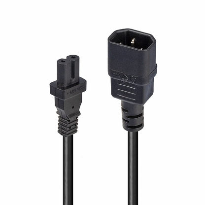 Lindy 1m IEC C14 to IEC C7 / Figure 8 Extension Power Cable, Black