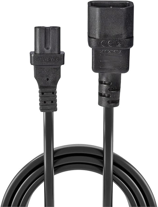 LINDY 2m IEC C14 to IEC C7 / Figure 8 Extension Power Cable, Black