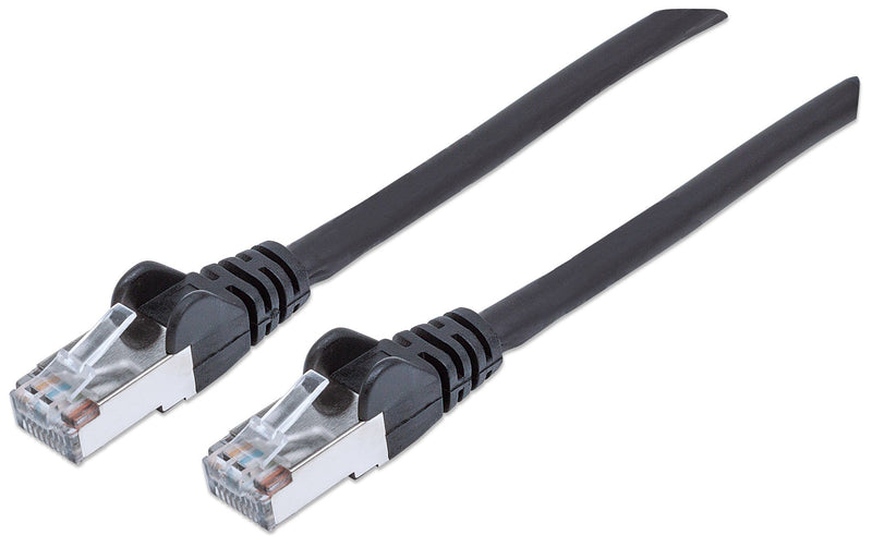 Intellinet Network Patch Cable, Cat7 Cable/Cat6A Plugs, 10m, Black, Copper, S/FTP, LSOH / LSZH, PVC, RJ45, Gold Plated Contacts, Snagless, Booted, Polybag 10 m Cat7 Cable/Cat6A Plugs, Copper, S/FTP, LSOH Black