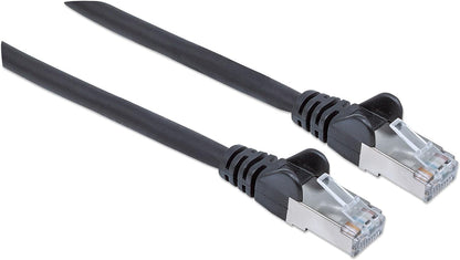 Intellinet Network Patch Cable, Cat7 Cable/Cat6A Plugs, 10m, Black, Copper, S/FTP, LSOH / LSZH, PVC, RJ45, Gold Plated Contacts, Snagless, Booted, Polybag 10 m Cat7 Cable/Cat6A Plugs, Copper, S/FTP, LSOH Black