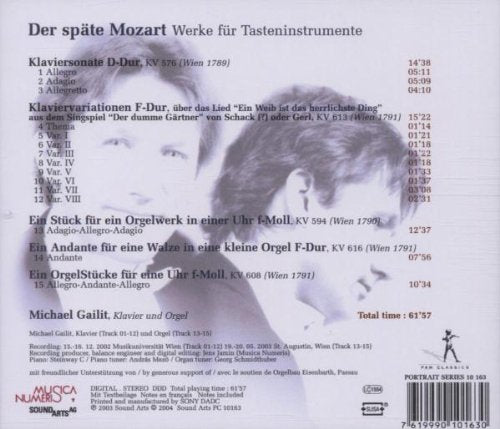 Der Späte Mozart - Werke für Tasteninstrumente