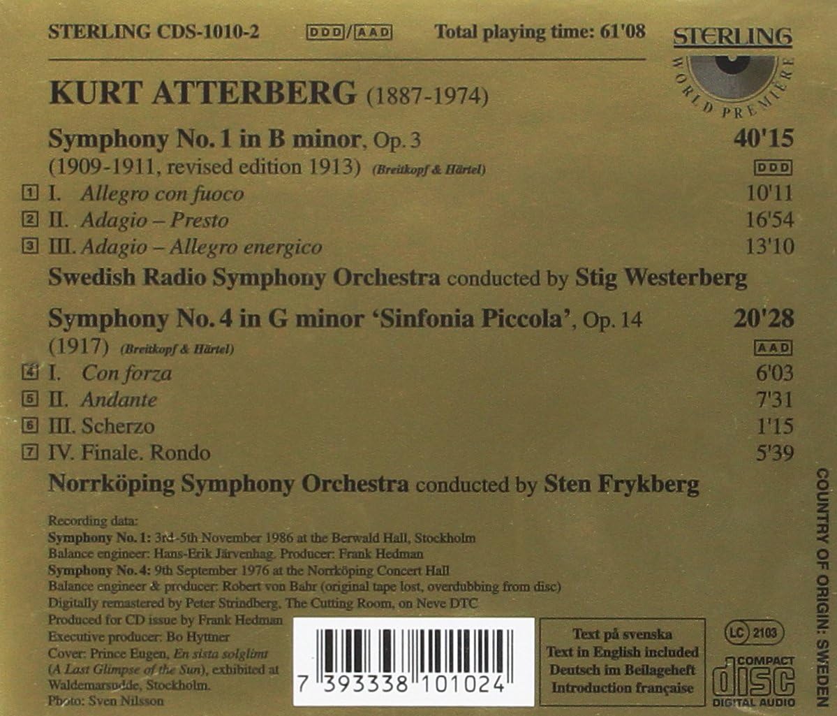 Symphonies 1 and 4 (Swedish Rso, Westerberg, Frykberg)