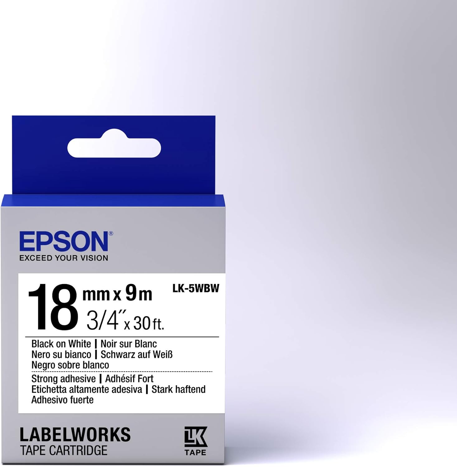 Epson LK-5WBW - label-making tapes (Black on white, LabelWorks LW-1000P LabelWorks LW-400 LabelWorks LW-400VP LabelWorks LW-600P LabelWorks LW-700, Blister