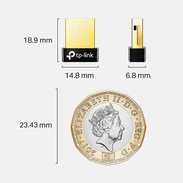 TP-Link Nano USB Bluetooth 4.0 Adapter for PC Laptop Desktop Computer, Long Range Bluetooth Dongle/Receiver for Windows 10/8.1/8/7/XP, Plug and Play (UB4A) USB to Bluetooth 4.0 Adapter|Long Range