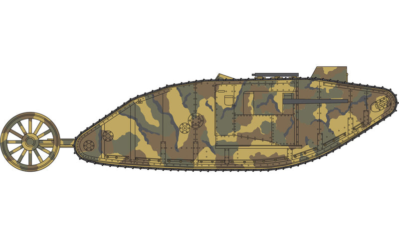 Panzer Mark 1, 1. Weltkrieg, Modellbausatz, Grau