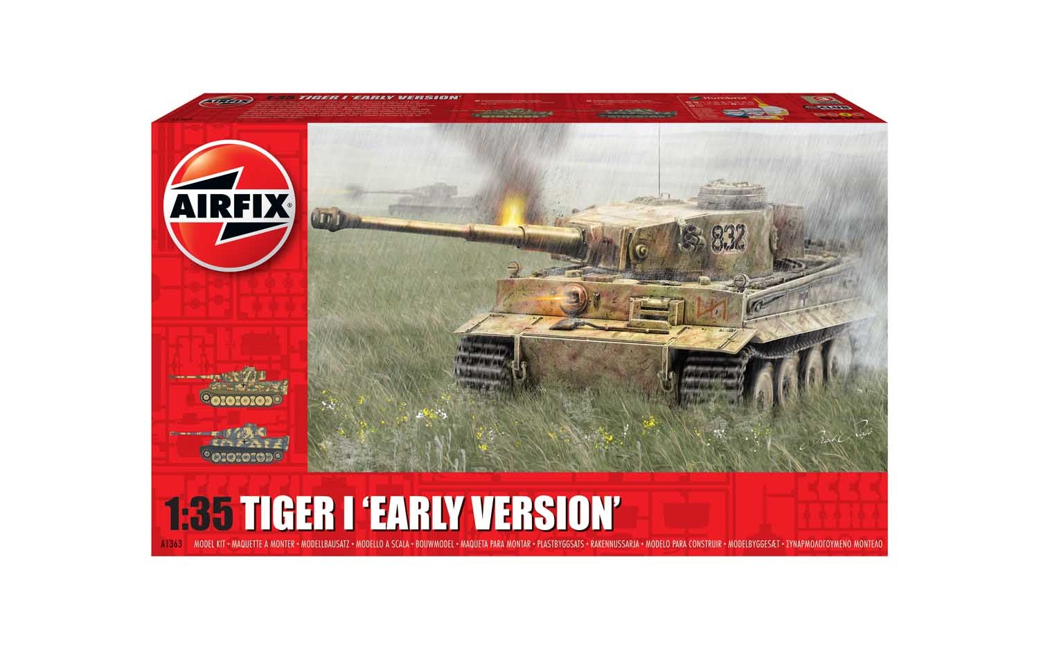 Airfix Model Set - A1363 Tiger-1 "Early Version" Model Building Kit - Plastic Model Tank Kits for Adults & Children 8+, Set Includes Sprues & Decals - 1:35 Scale Model