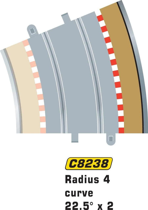 Scalextric C8238 Radius 4 Outer Border/Barrier 22.5 degree 1:32 Scale Accessory