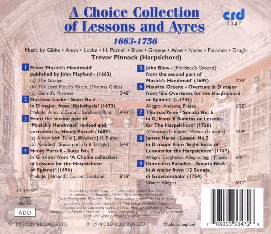 A Choice Collection of Lessons and Ayres: 1663-1756