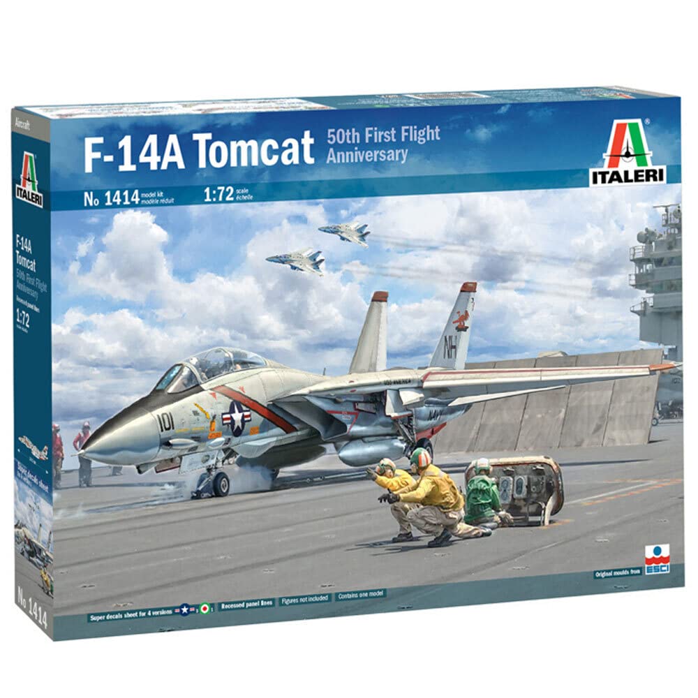 Italeri 1:72 F-14A Tomcat-Paneles de línea reciclada, réplica Fiel al Original, modelismo, Manualidades, Hobby, Pegar, Kit de construcción de plástico (IT1414