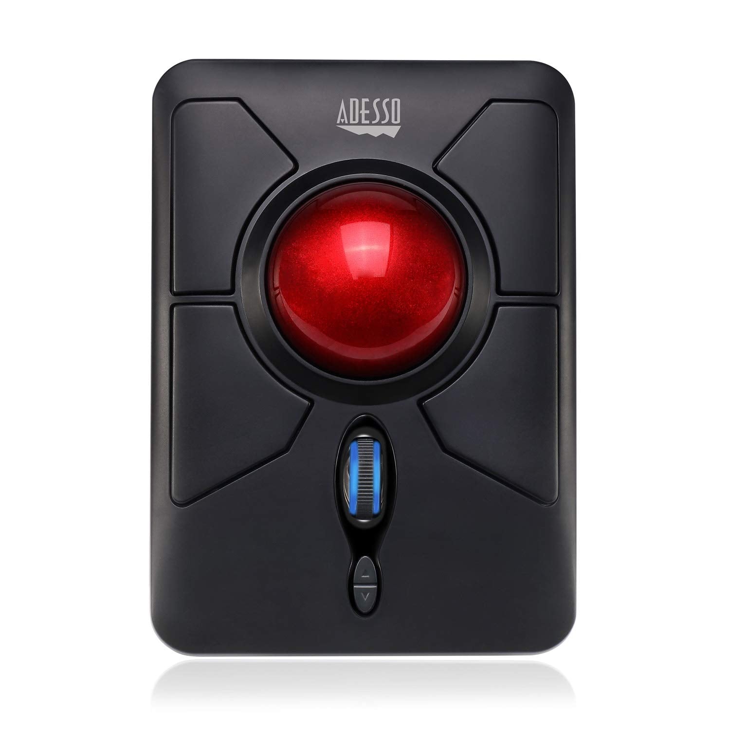 Adesso iMouse T50 - Ratón (Ambidextro, Trackball, RF Wireless, 4800 DPI, Black, Rojo