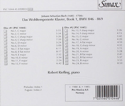 Das Wohltemperierte Clavier Book 1 (Riefling)