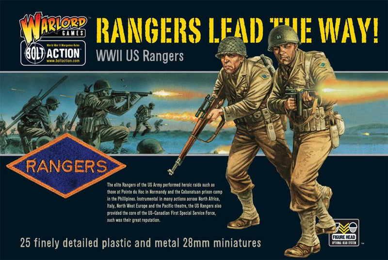 US Rangers - 28mm Scale Plastic & Metal Miniatures for Bolt Action by Warlord Games - Highly Detailed World War 2 Miniatures for Table-top Wargaming