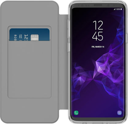 Incipio NGP Folio Samsung Galaxy S9+ Wallet Case with Card Slot Holder and Protective Front Cover for Samsung Galaxy S9 Plus (2018) - Clear/Gray S9 Plus NGP Folio
