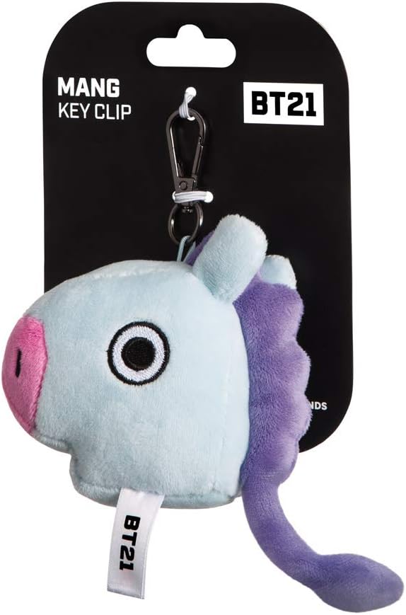 AURORA BT21 Official Merchandise, MANG Plush Key Clip, 61338, Purple,6 x 11 x 11 centimetres