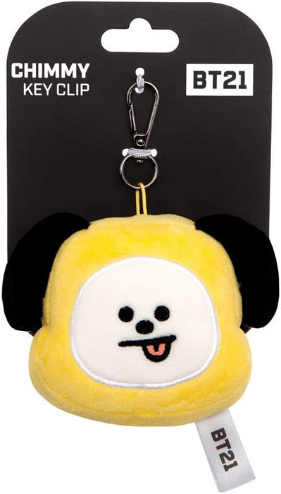 AURORA BT21 Official Merchandise, CHIMMY Plush Key Clip, 61333, Yellow, one Size