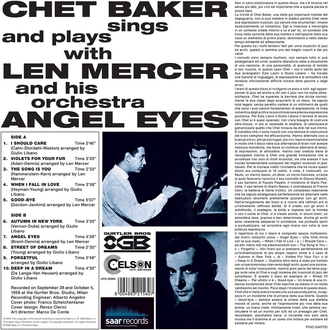 Sings & plays with Len Mercer & His Orchestra Angel Eyes