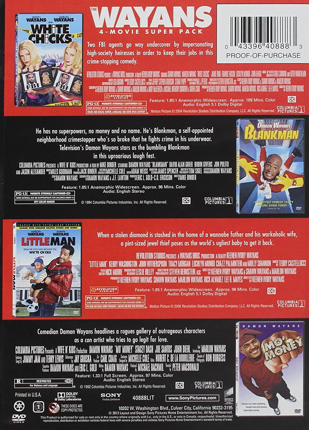 Blankman / Little Man / Mo' Money / White Chicks