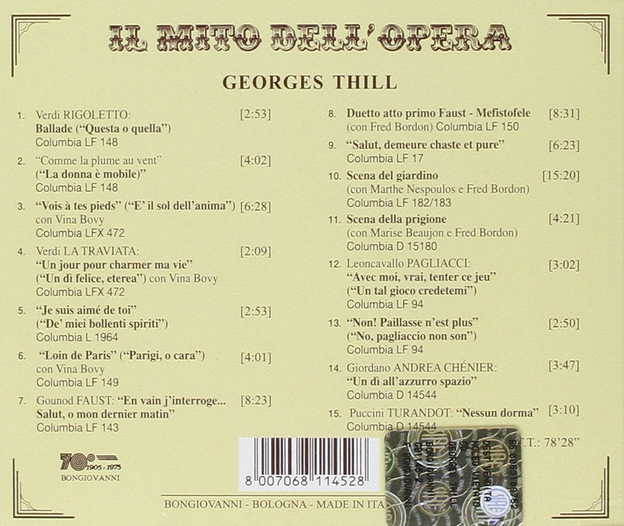 Georges Thill Sings Opera Arias