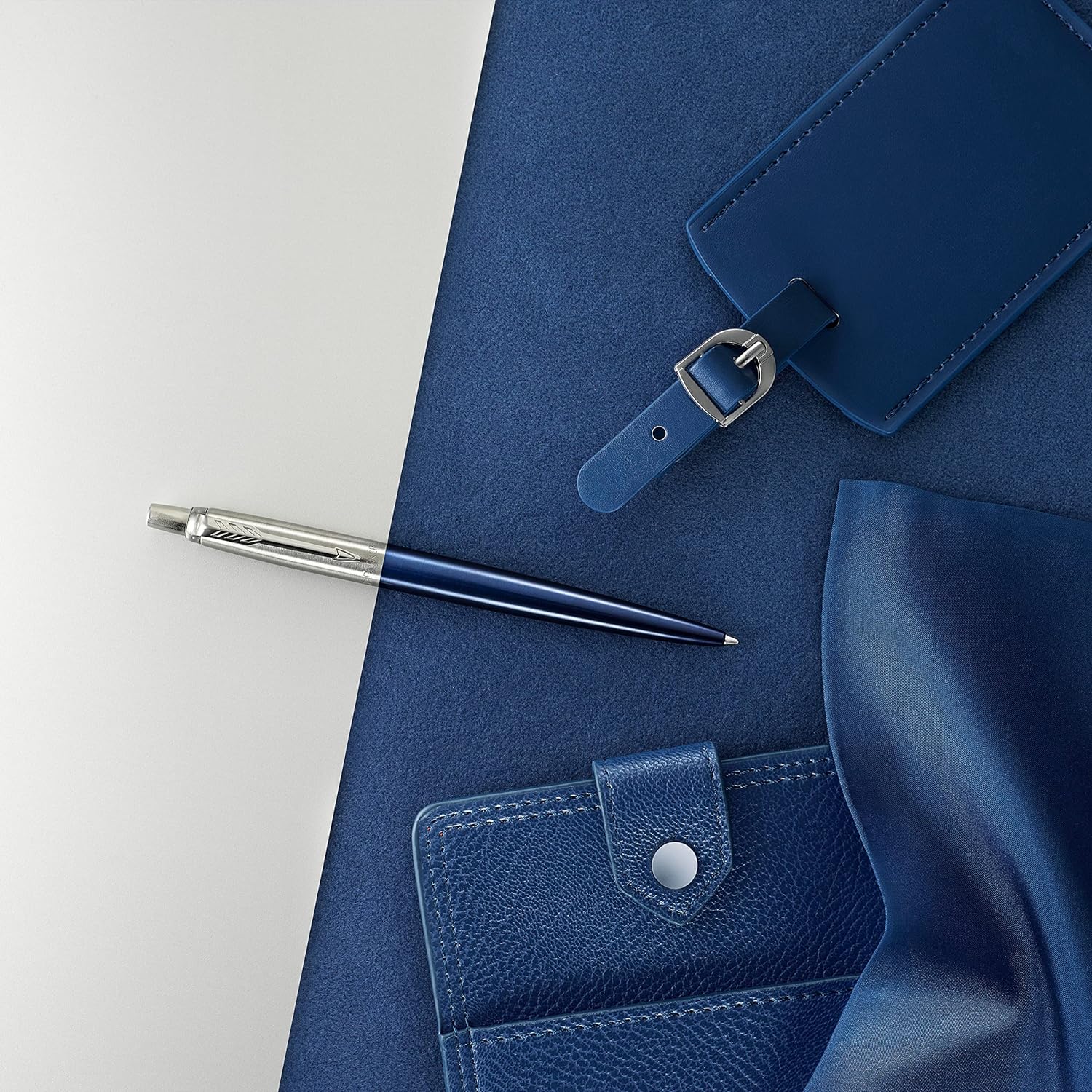 Parker Jotter London Duo Discovery Pack | with Ballpoint Pen (Royal Blue) & Gel Pen (Stainless Steel) royal blue/stainless steel ballpoint + gel pen
