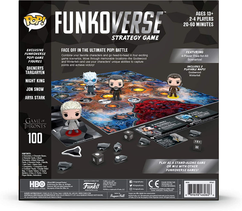 Funkoverse: Games Of Thrones (4 Pack Exclusive Funko POP! Figures) Light Strategy Board Game For Children And Adults (Ages 10+) Ideal for 2 - 4 Players - Funko 46060