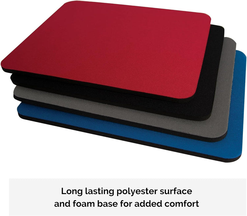 Fellowes Mouse Mat with Non-Slip Rubber Base - Solid Colour Mouse Pad - Suitable for Both Optical and Laser Mice - 186 x 224 x 6mm