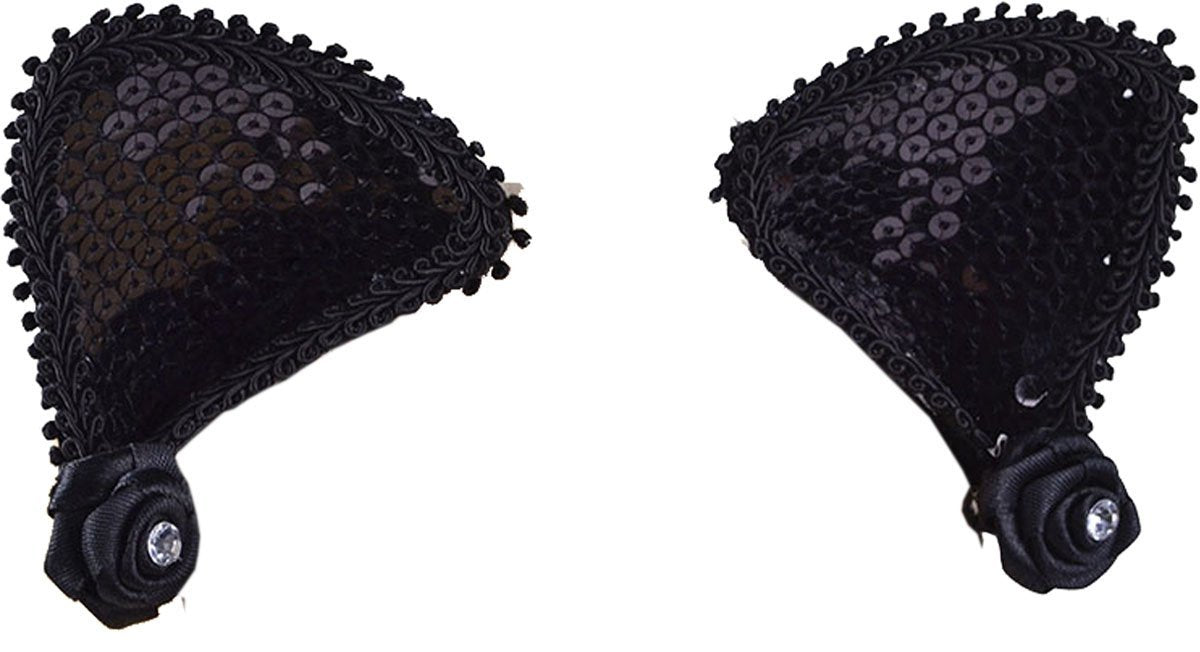 Bristol Novelty MD210 Cat Ears on Hair Clip Pack of 1, Womens, Black/Silver, One Size