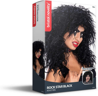 Bristol Novelty BW563 Perruque de rock star, noire, unisexe