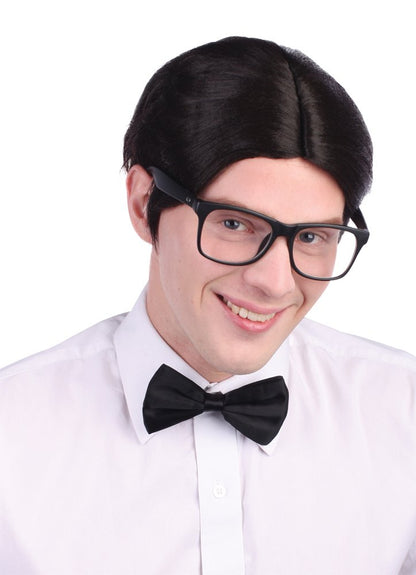 Bristol Novelty BW751 Perruque de nerd pour homme, noire, taille unique
