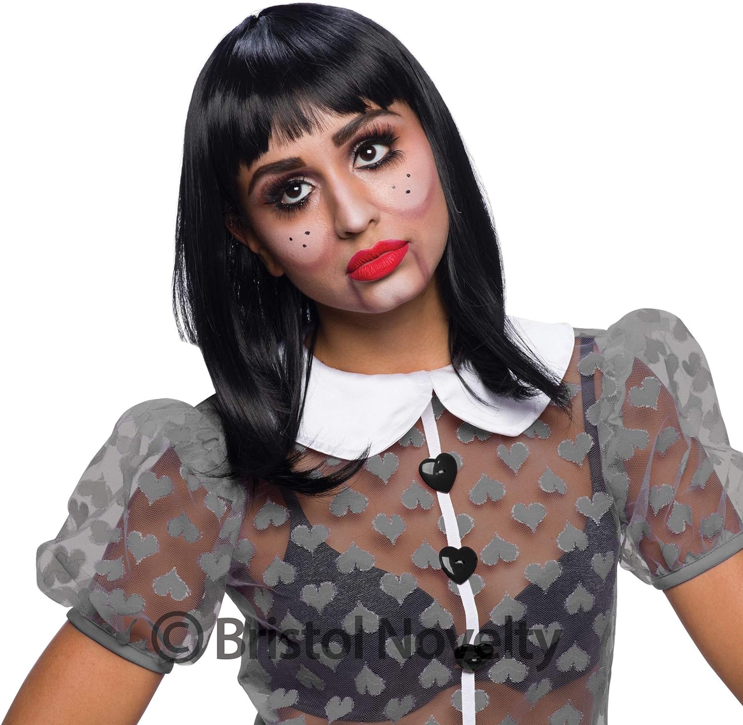 Bristol Novelty BW851 Chic Doll Wig, Blonde, One Size Black