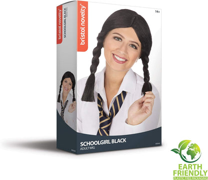 Bristol Novelty BW040 Schoolgirl Wig Black