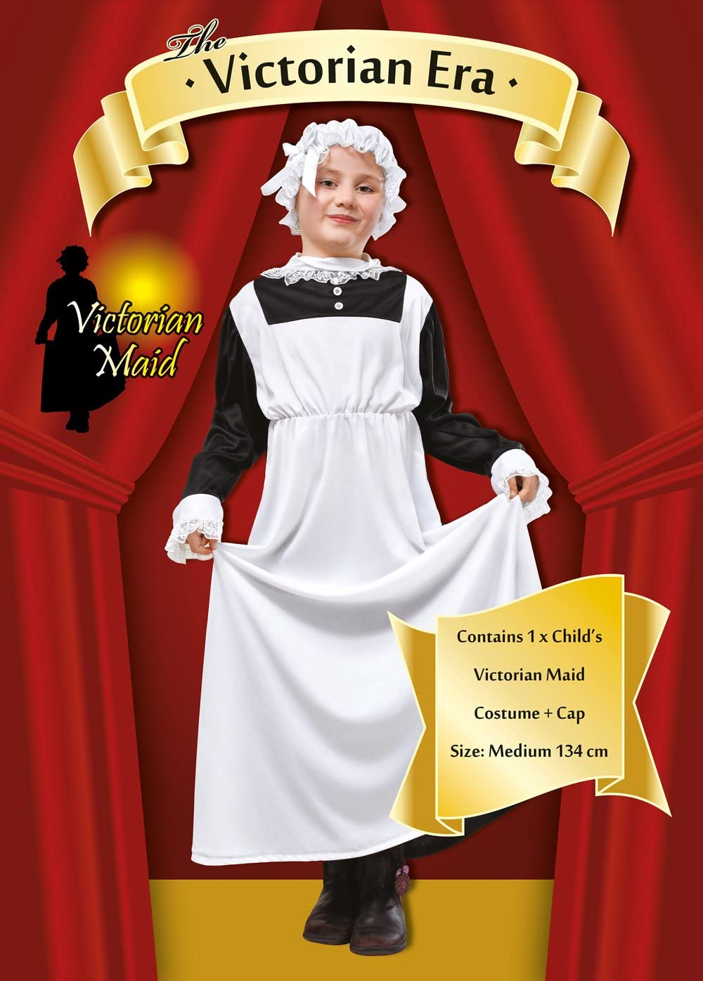 Bristol Novelty CC863 Victorian Maid Costume, White, Medium, 134 cm