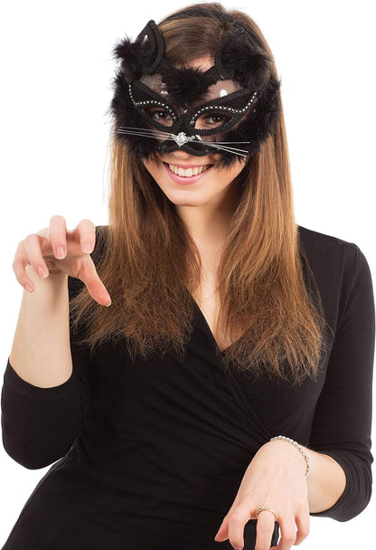 Bristol Novelty Antifaz de gato transparente con diadema, multicolor (EM433