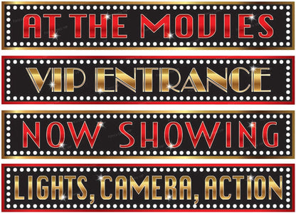 Bristol Novelty Cartello Decorazioni Marquee Signs At the Movies (confezione da 4