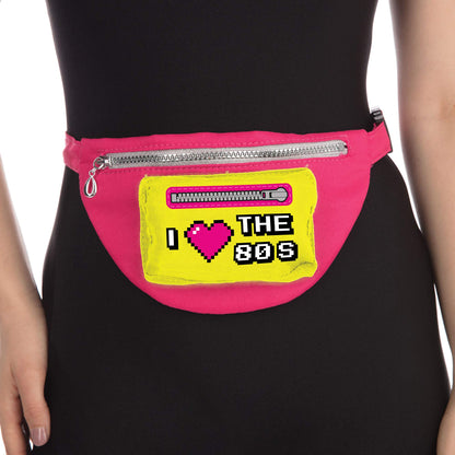 Bristol Novelty BA3329 80s Neon Bum Bag | For Women | Pink Accessory