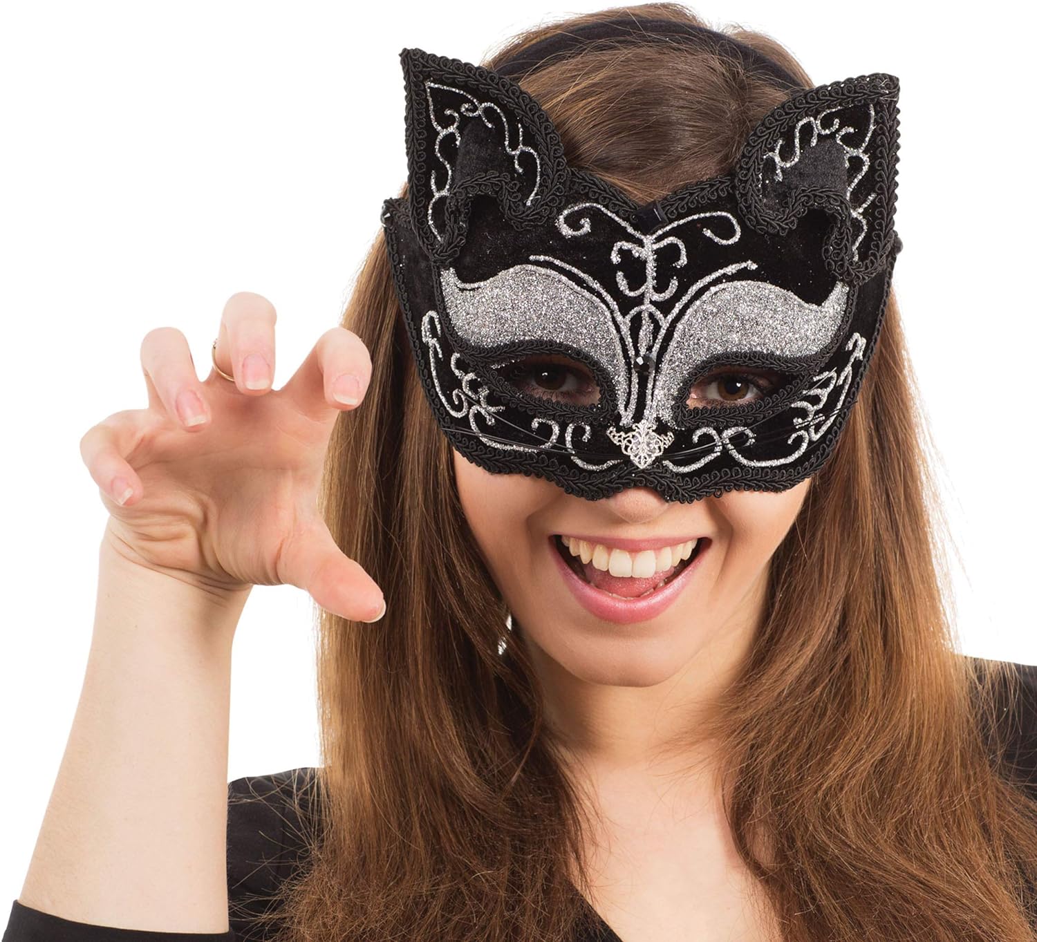 Bristol Novelty Antifaz decorativo con diseño de gato, sobre diadema, multicolor (EM365