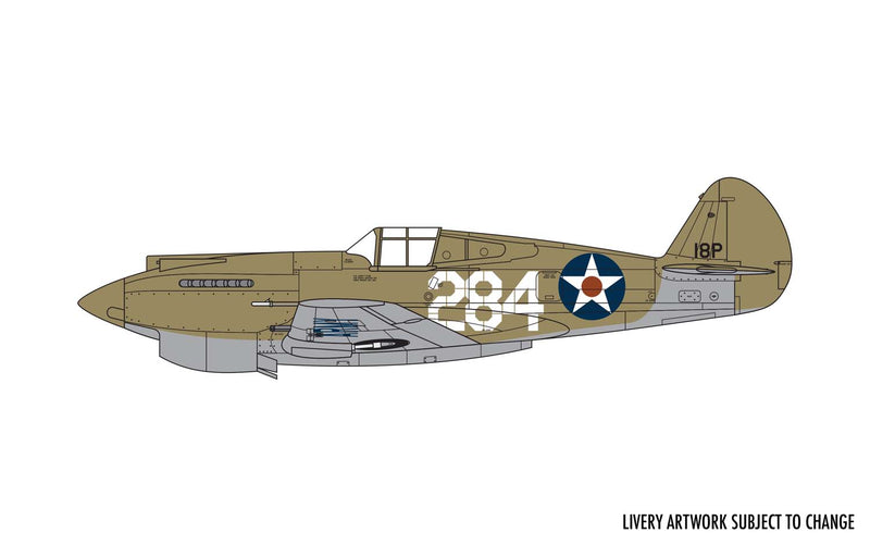 Airfix- Curtiss P-40B Warhawk Aeronaves Aircraft, Color Oliva, S (Hornby Hobbies LTD A01003B