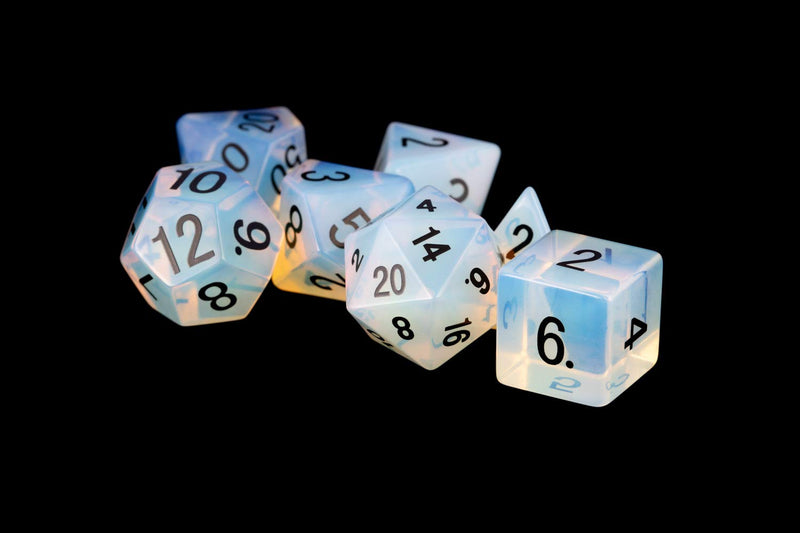 Opalite: Full-Sized 16mm Polyhedral Dice Set