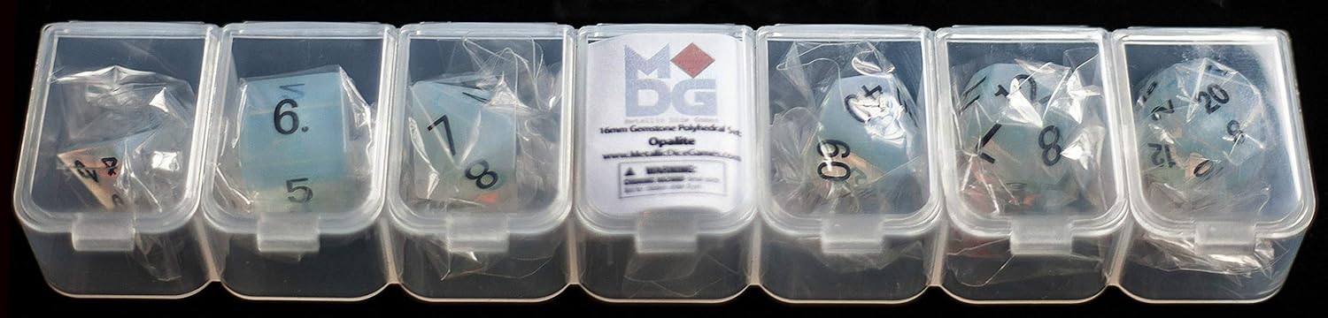 Opalite: juego de dados poliédricos de 16 mm