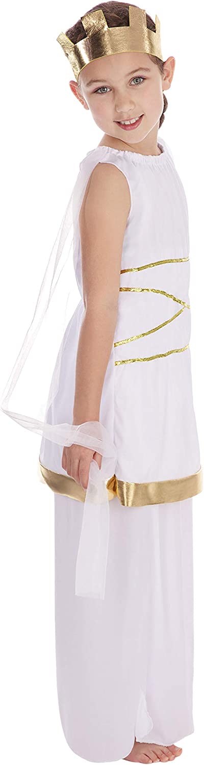 Bristol Novelty CC347X Grecian Costume set | For Kids | White Accessory, Age 10-12 Years Old