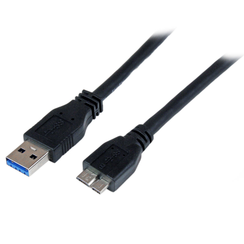 StarTech.com USB3CAUB1M 1 m 3 ft Certified SuperSpeed USB 3.0 A to Micro B Cable Cord, USB 3 Micro B Cable, 1x USB A (M), 1x USB Micro B (M