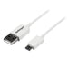 StarTech.com 2m White Micro USB Cable Cord - A to Micro B - Micro USB Charging Data Cable - USB 2.0 - 1x USB A Male, 1x USB Micro B Male (USBPAUB2MW