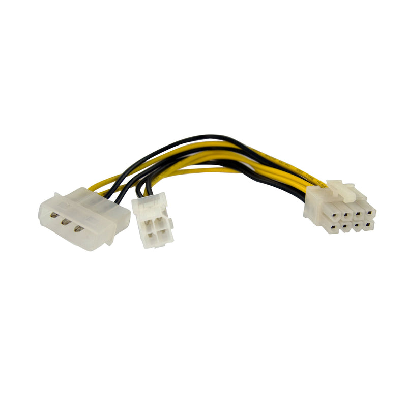 StarTech.com 6 Inch 4 Pin to 8 Pin EPS Power Adapter with LP4 - F/M - ATX to EPS Power Adapter (EPS48ADAP