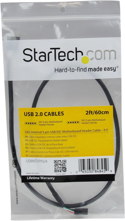 StarTech.com Câble adaptateur interne de carte mère 60 cm 5 broches USB IDC F/F (USBINT5PIN24