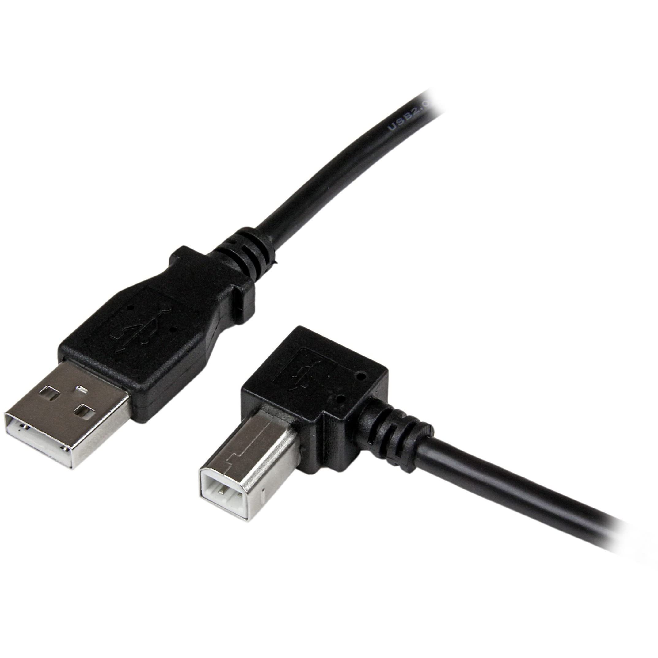 StarTech.com 3m USB 2.0 A to Right Angle B Cable Cord - 3 m USB Printer Cable - Right Angle USB B Cable - 1x USB A (M), 1x USB B (M) (USBAB3MR